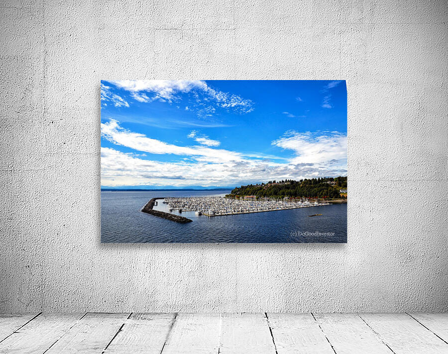 Boat Dock By the Sea Wall Wall Preview