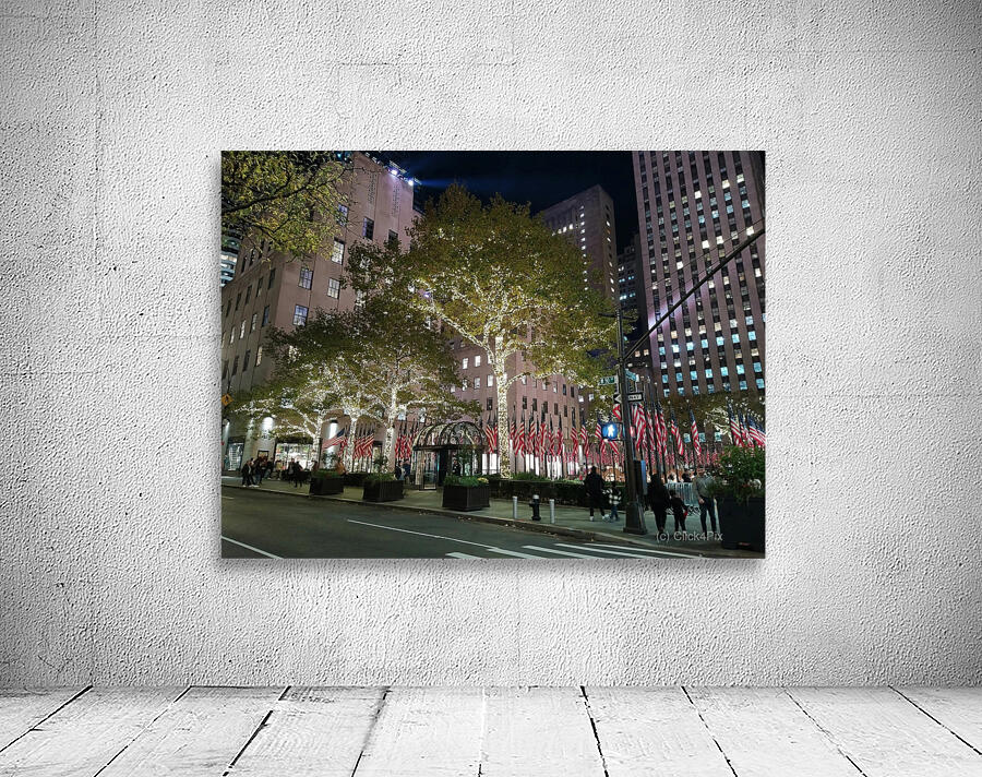 Flags and Lights – Manhattan Nights Wall Preview
