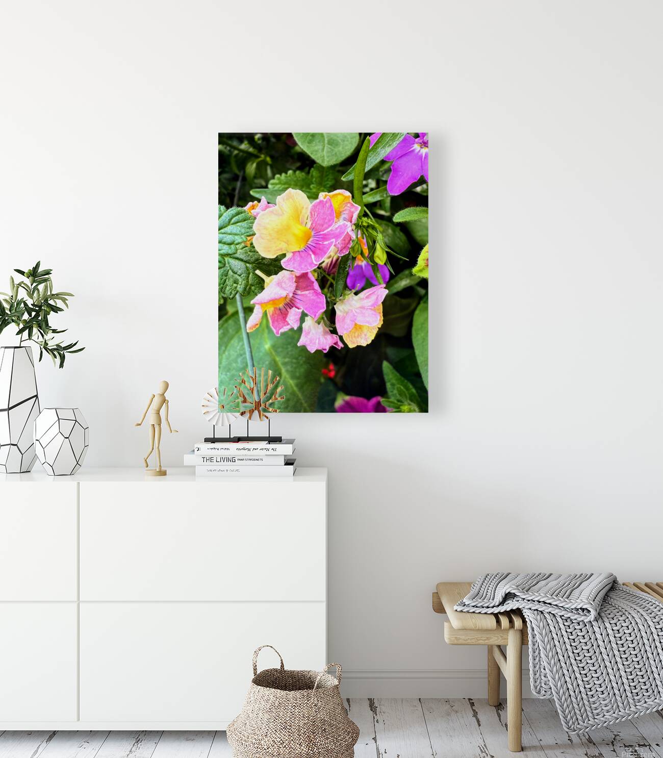 Vibrant Garden Bloom – Colorful Flower Close-Up with Lush Greenery-2 Reproduction