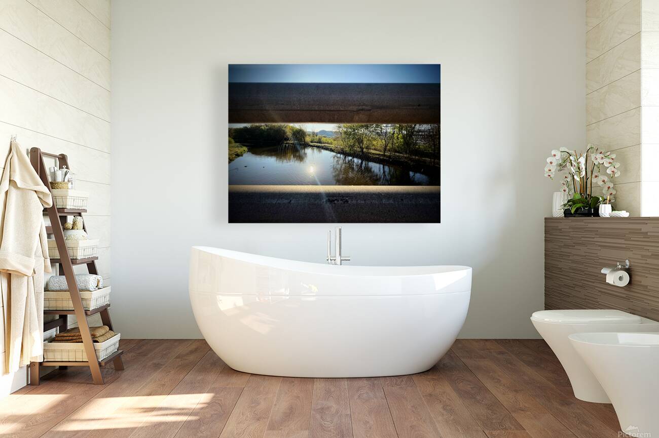 Spider Web on Bridge at Sunrise – Nature Framed in Stillness 2 Reproduction