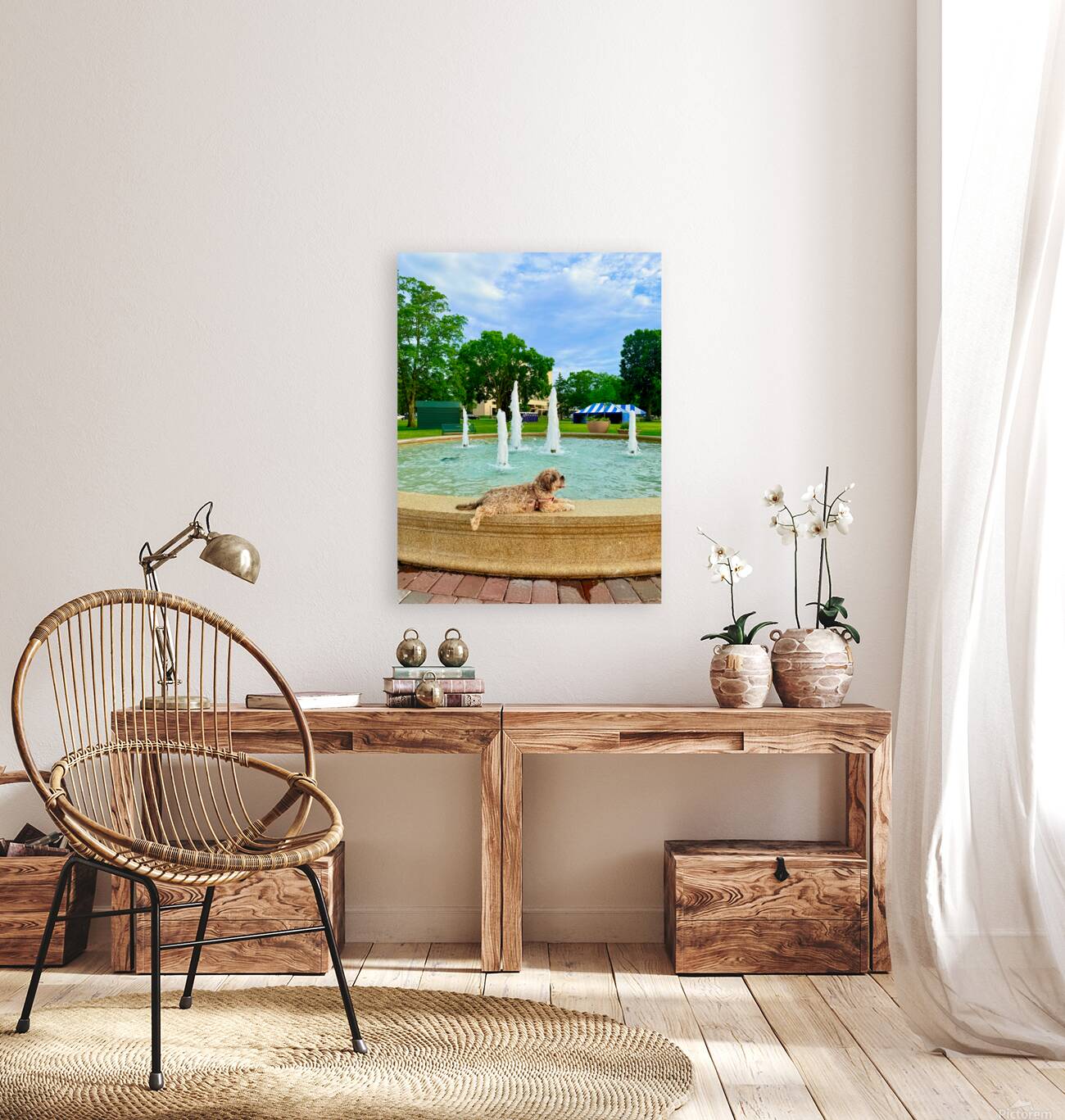 Lazy Days by the Fountain Reproduction