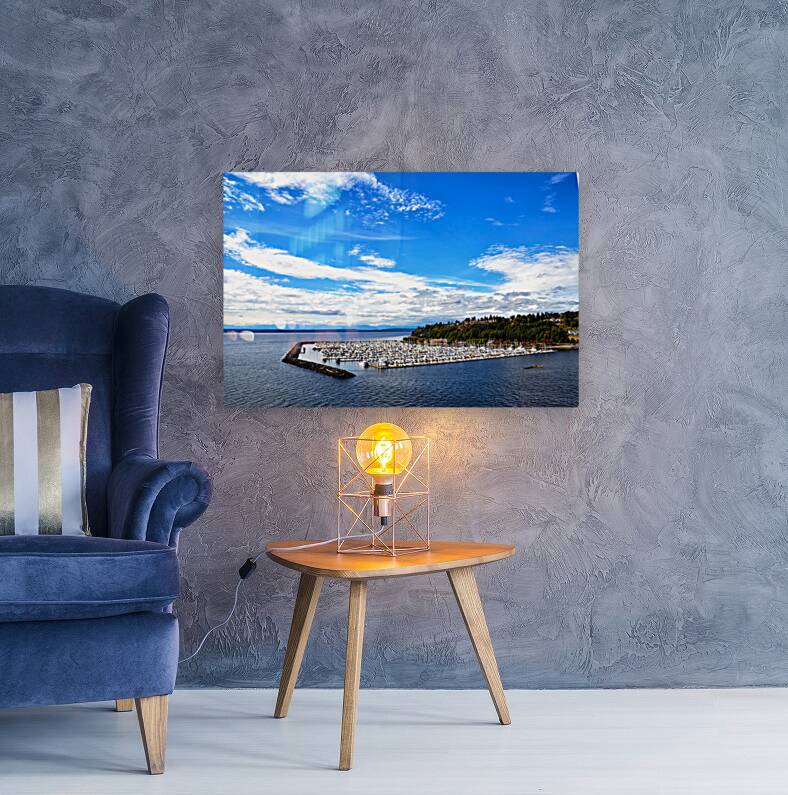 Boat Dock By the Sea Wall Reproduction