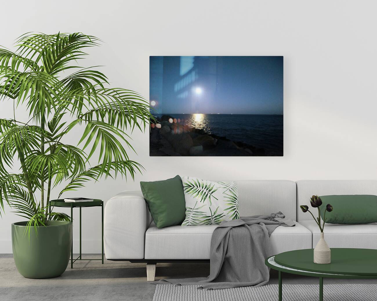 Reflections of the Moon at Poolbeg Reproduction