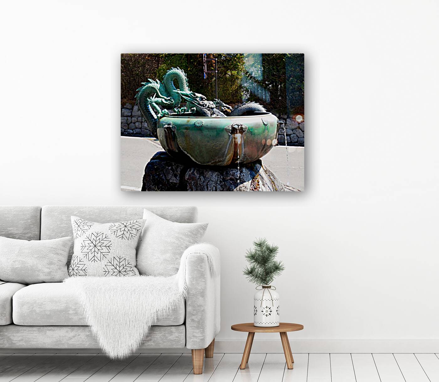 Dragon Bowl Sculpture Water Fountain Reproduction