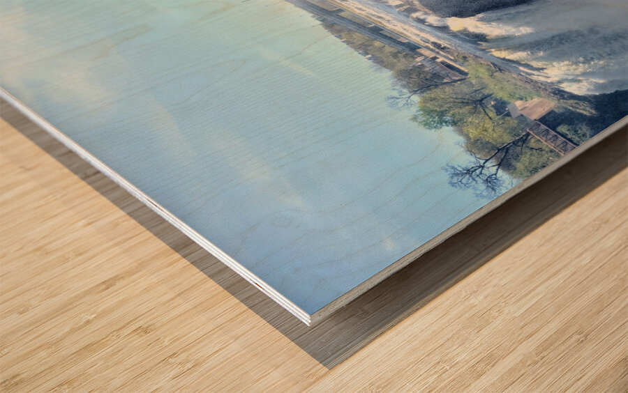 A Curtain of Spring Mist at Paterson Great Falls Wood print