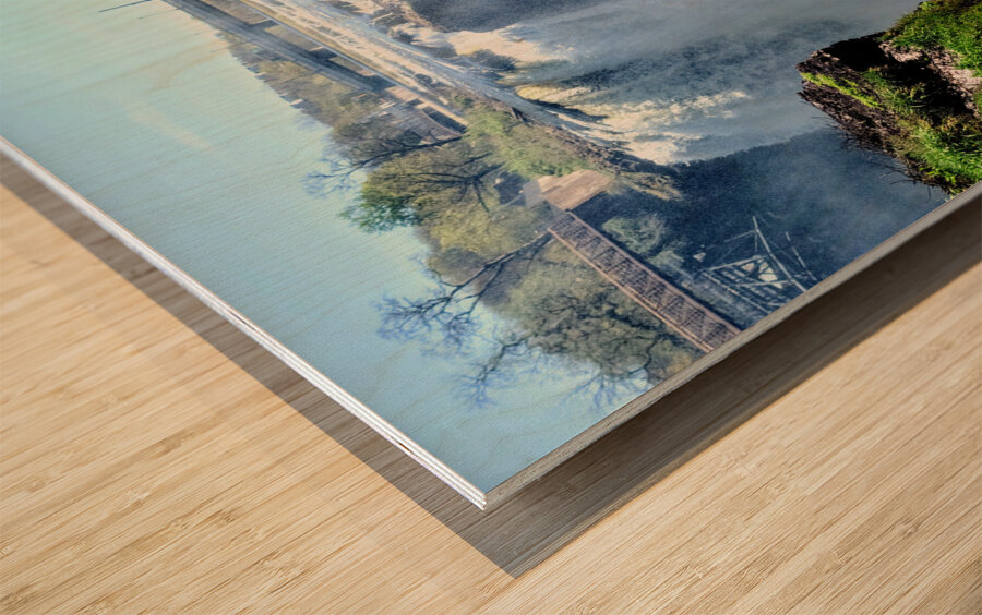 Power in Stillness: The Falls of Paterson NJ Wood print