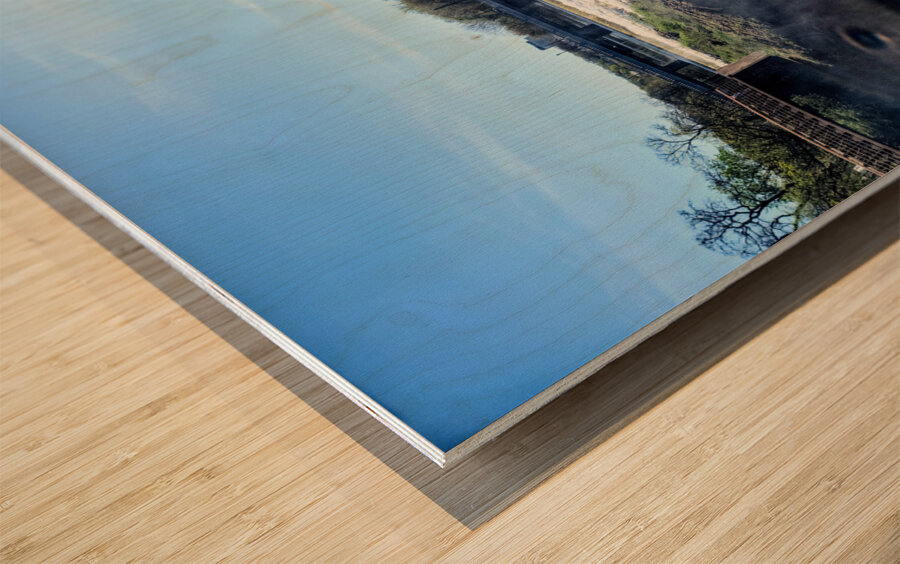 From the Edge: Serenity Meets Momentum at Paterson Great Falls Wood print