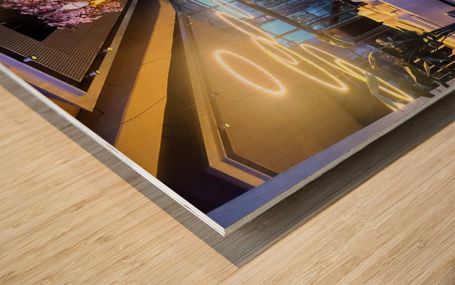 Neon Eden: Sanctuary of Modern Elegance Wood print