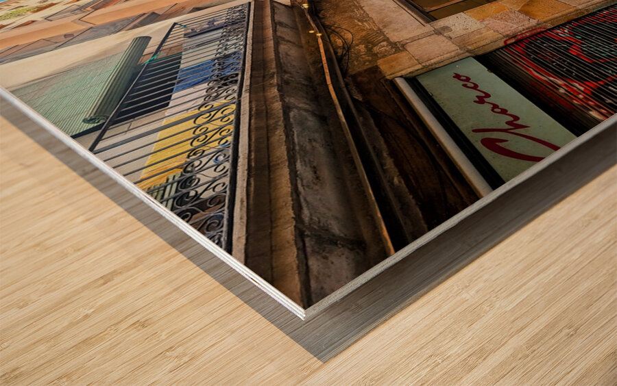 Streets of Barcelona: Where Stories Sneak Between Walls Wood print
