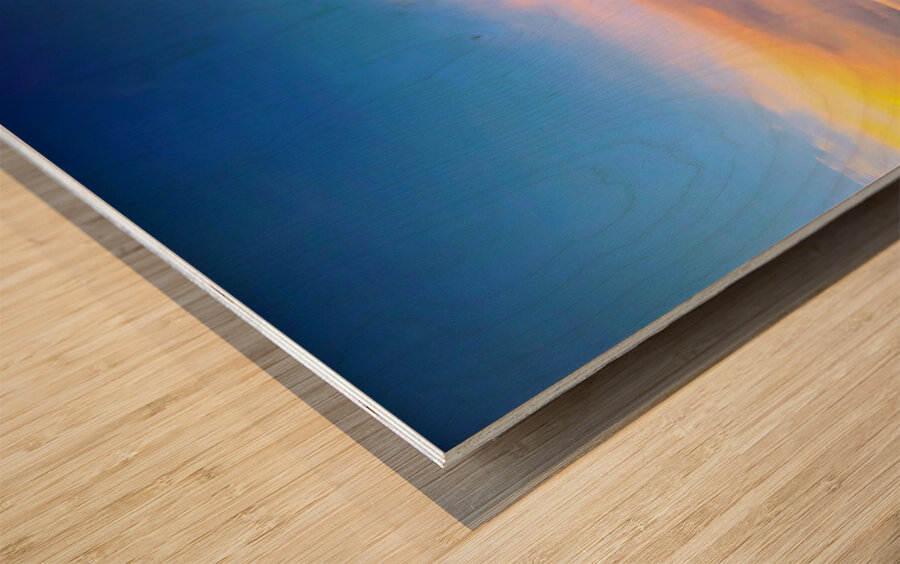 Above the Clouds: Flying into the Sunrise Wood print