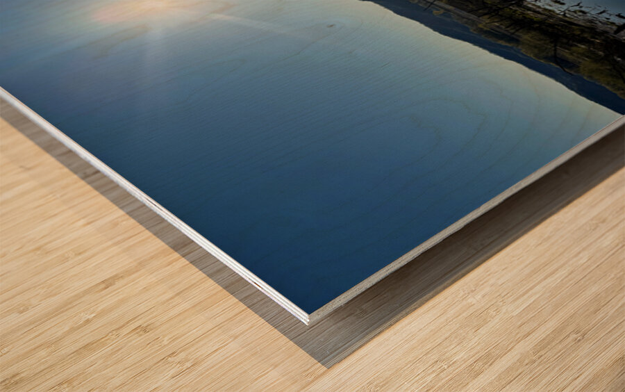 Reflections of La Crosse 2B- Reflecting the brilliance of a new day Wood print