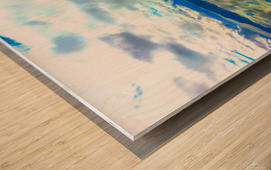 Reflections Over Great Salt Lake  2 Wood print