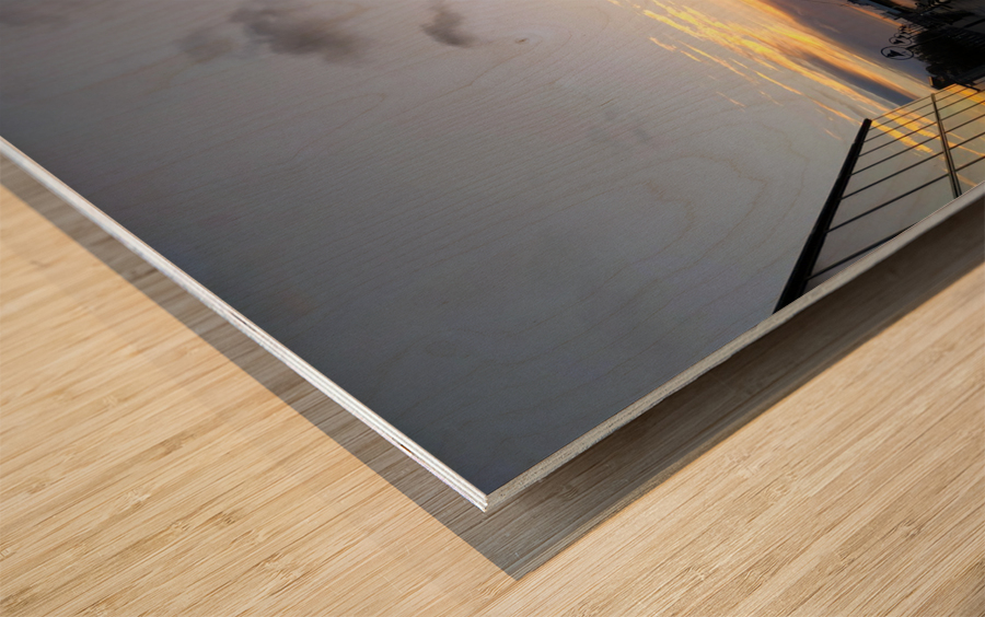 Calm Along River Quay 1B Wood print