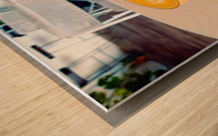 Never Too Latte Wood print