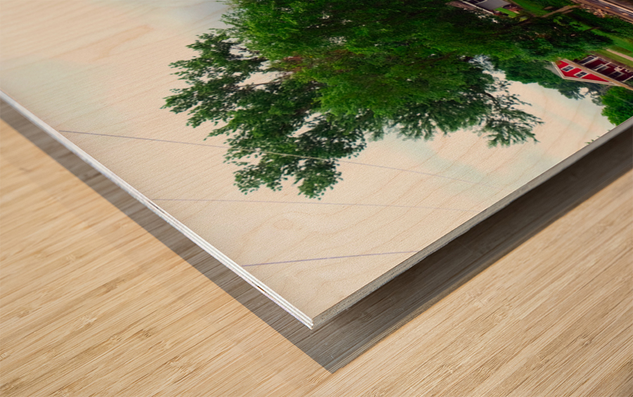 Country Home on Lake Wood print