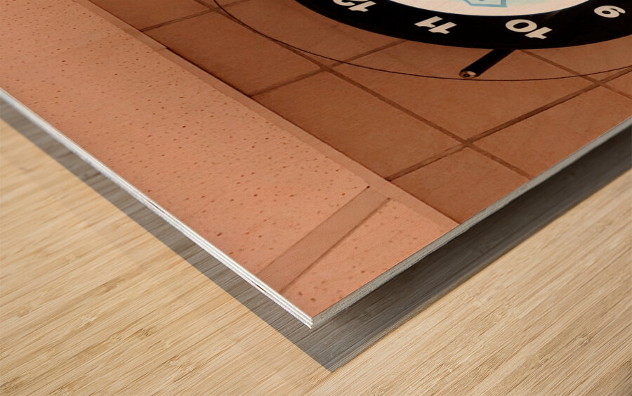 Route 66 Clock Wood print