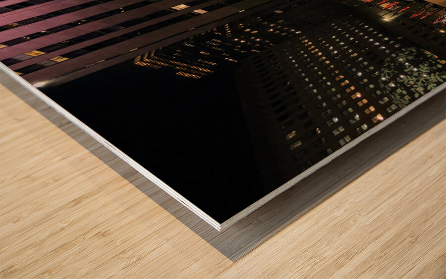 Color on Ice: Rockefeller Nights Wood print